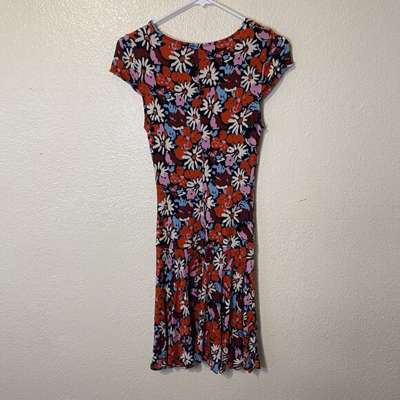 Free People Key To Your Heart Ribbed Knit Floral Mini Dress Size Small - Picture 11 of 13